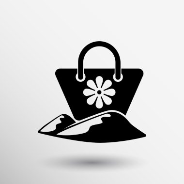 Yaz çanta izole seyahat bavul simgesi plaj