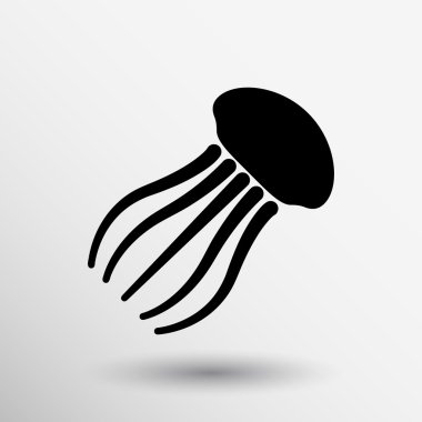 jellyfish icon isolated tentacles concept  sign symbol element clipart