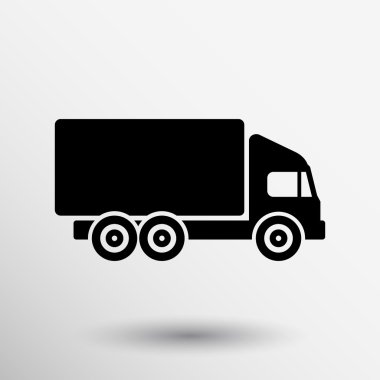 Kamyon simge vektör kargo izole teslim sembolü araç otomobil