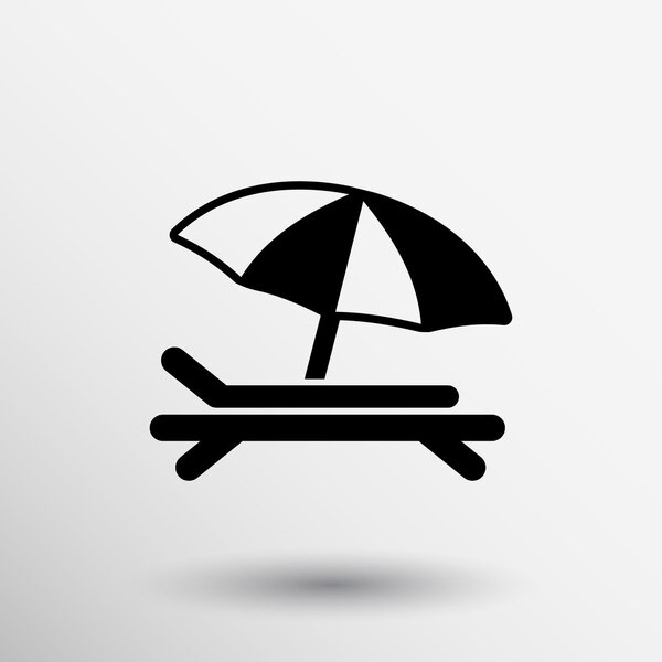 Pictograph summer vacation beach icon umbrella relax travel