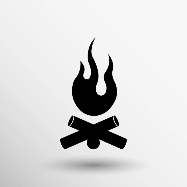 Yangın simgesi şenlik ateşi amblemi soyut — Stok Vektör