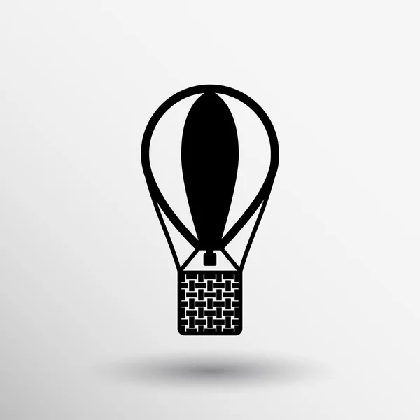 Hot air balloon icon, modern minimal design style symbol silhouette — Stock Vector