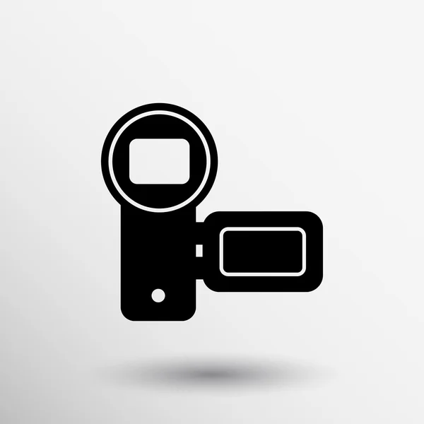 Ikona kamery wideo na białym tle długość mierzona w stopach kwadratowych kamery — Wektor stockowy