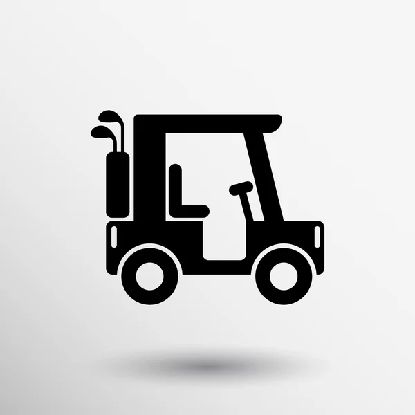 Golfkar gekleurd pictogram vervoer club — Stockvector