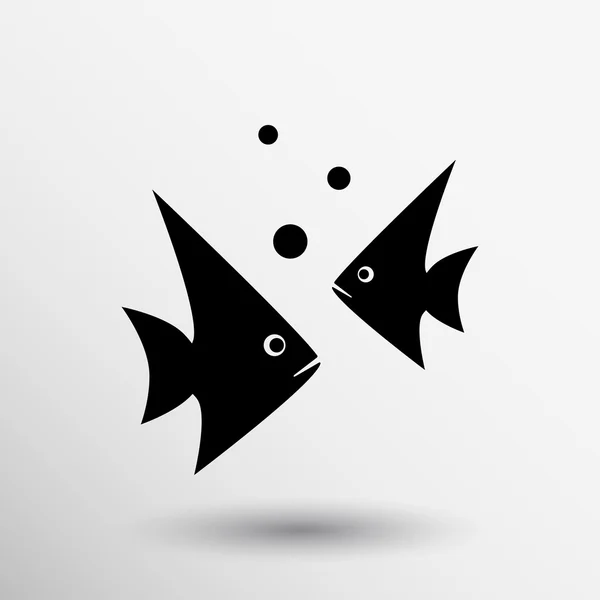 Рибний значок у формі річки символ плавання ілюстрація дизайн море — стоковий вектор