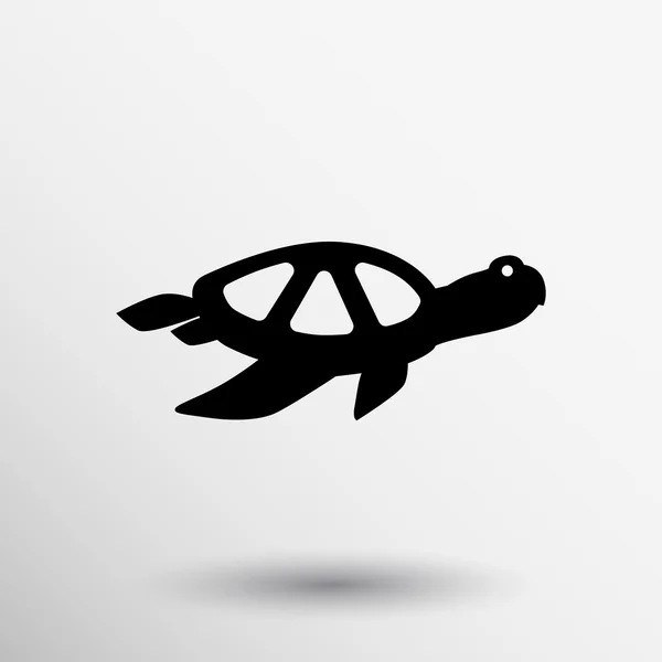 Eenvoudige pictogram zeeschildpad symbool dierlijke marine — Stockvector