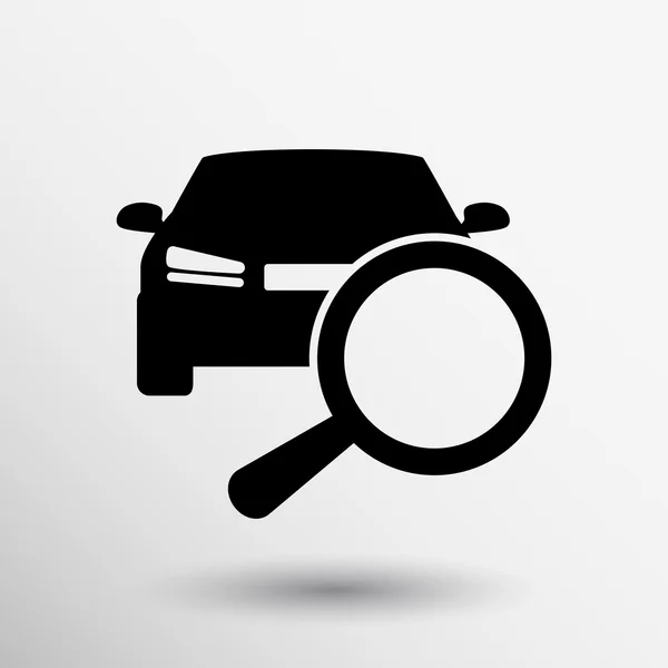 Vergrootglas met auto auto verkoop pictogram Search deal — Stockvector