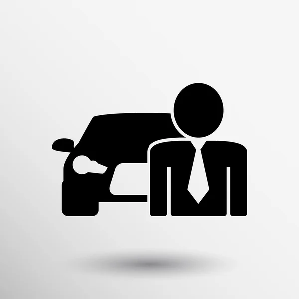 Vector coche distribuidor icono personas negocio trabajo en equipo — Vector de stock