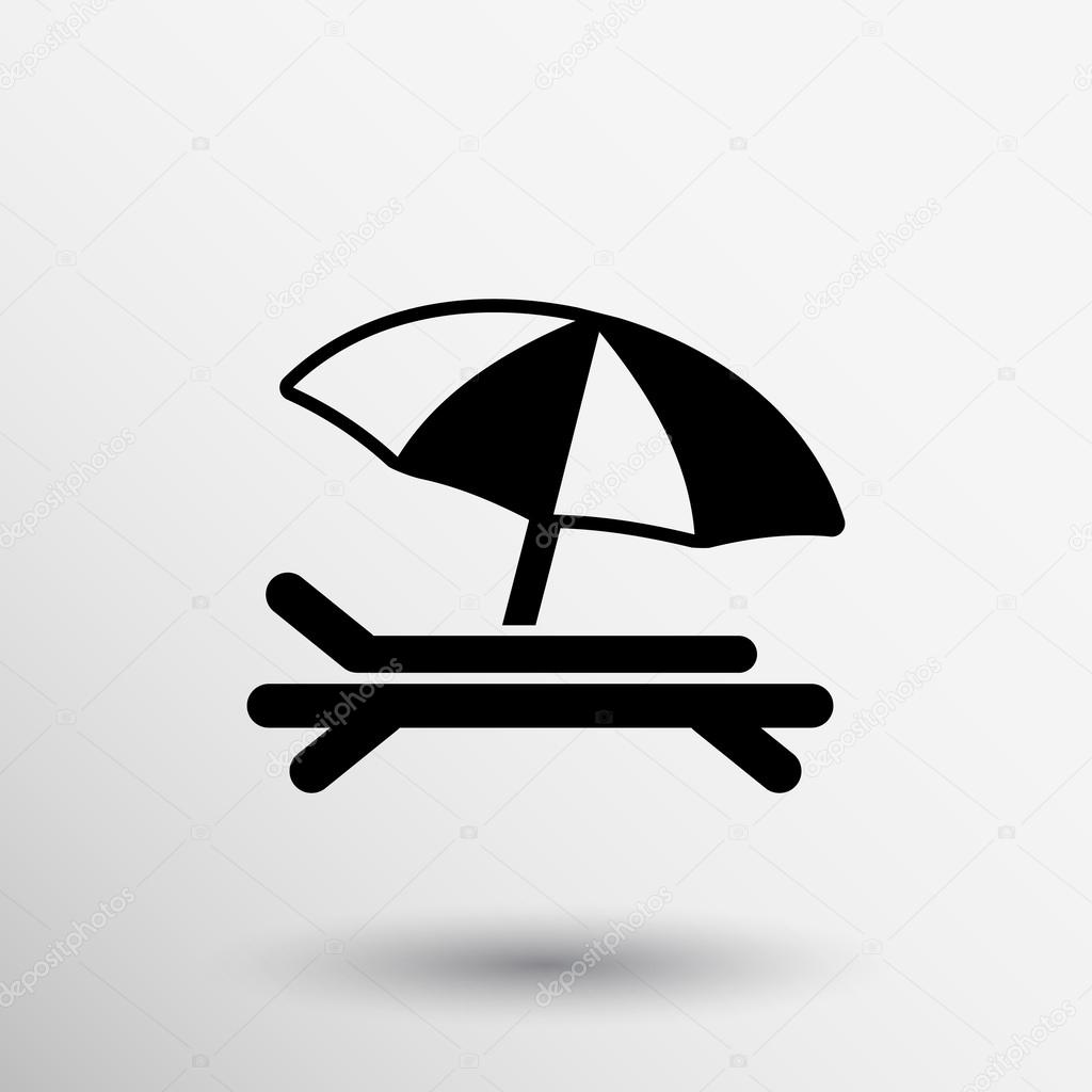 Pictograph summer vacation beach icon umbrella relax travel.