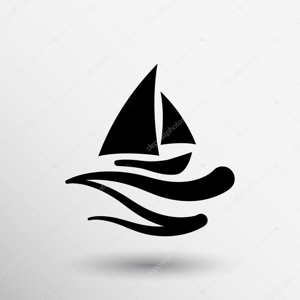 The stylized ship boat icon Logo design for the company.