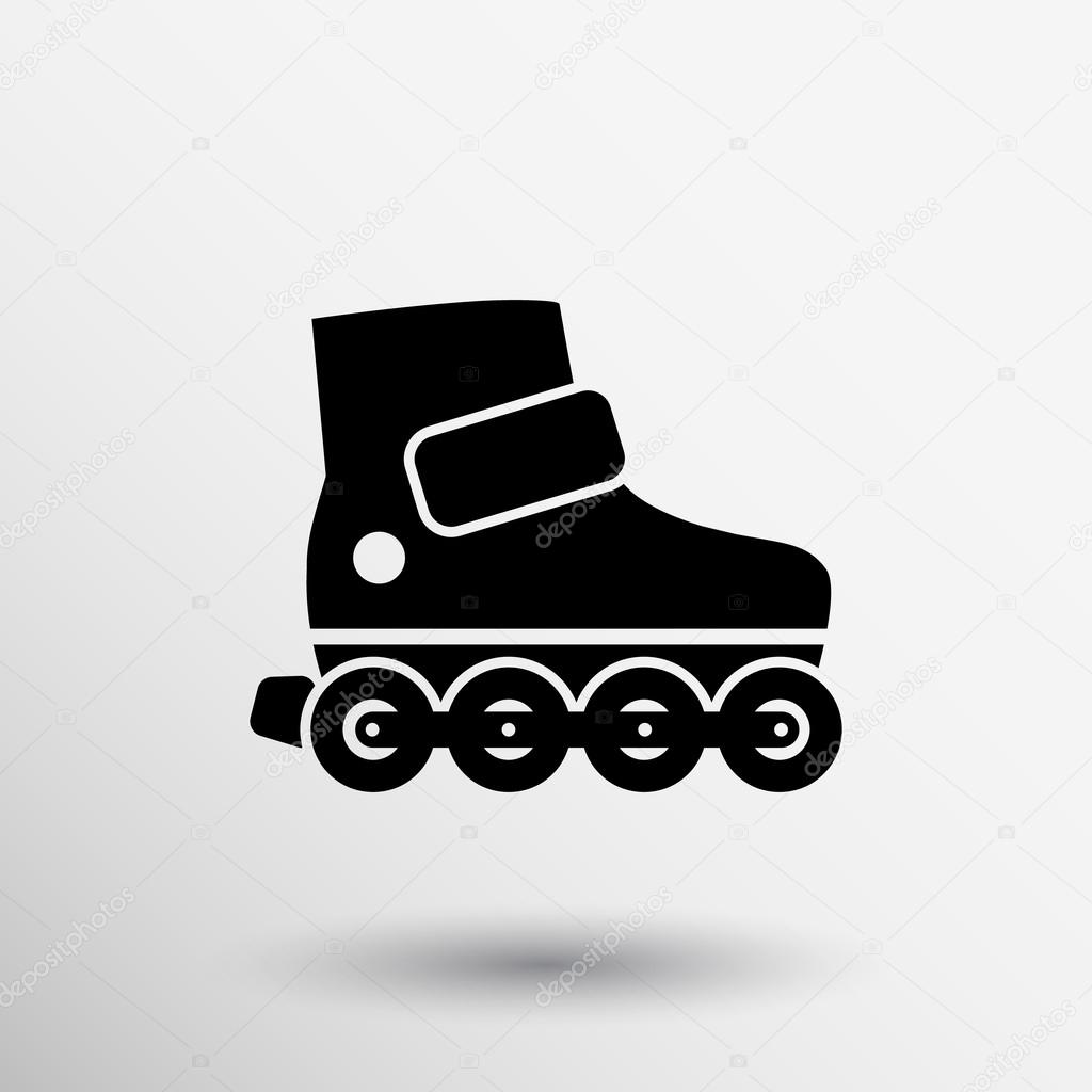 Roller skate icon roll graphic boot wheel.