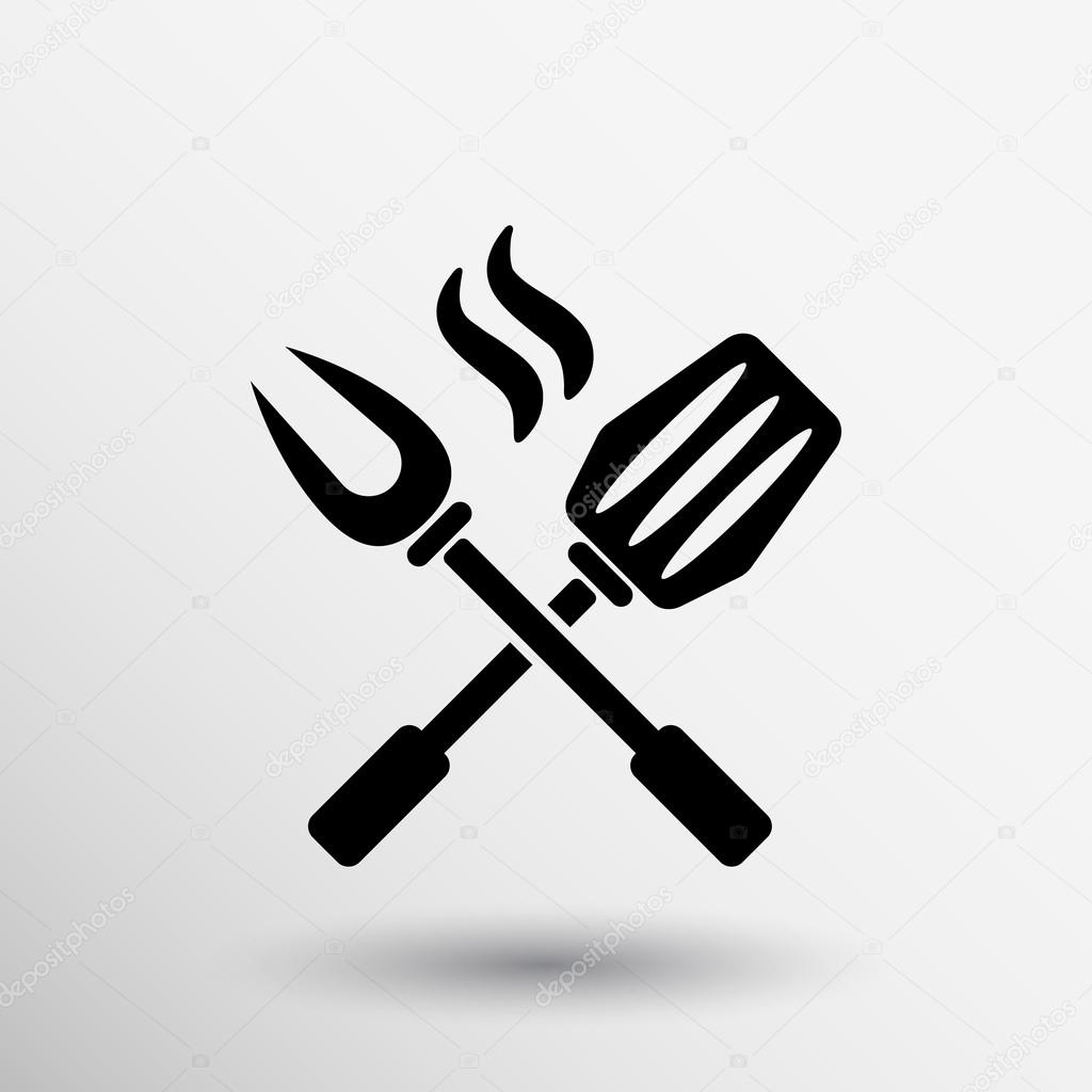 Barbeque Clipart Black And White Cutters Icon Isolated Bbq Grill Tool Stock  Vector By ©moleks, image size:1024x1024