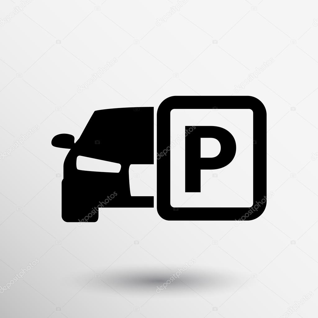 Parking icon car vector street park sign traffic symbol.