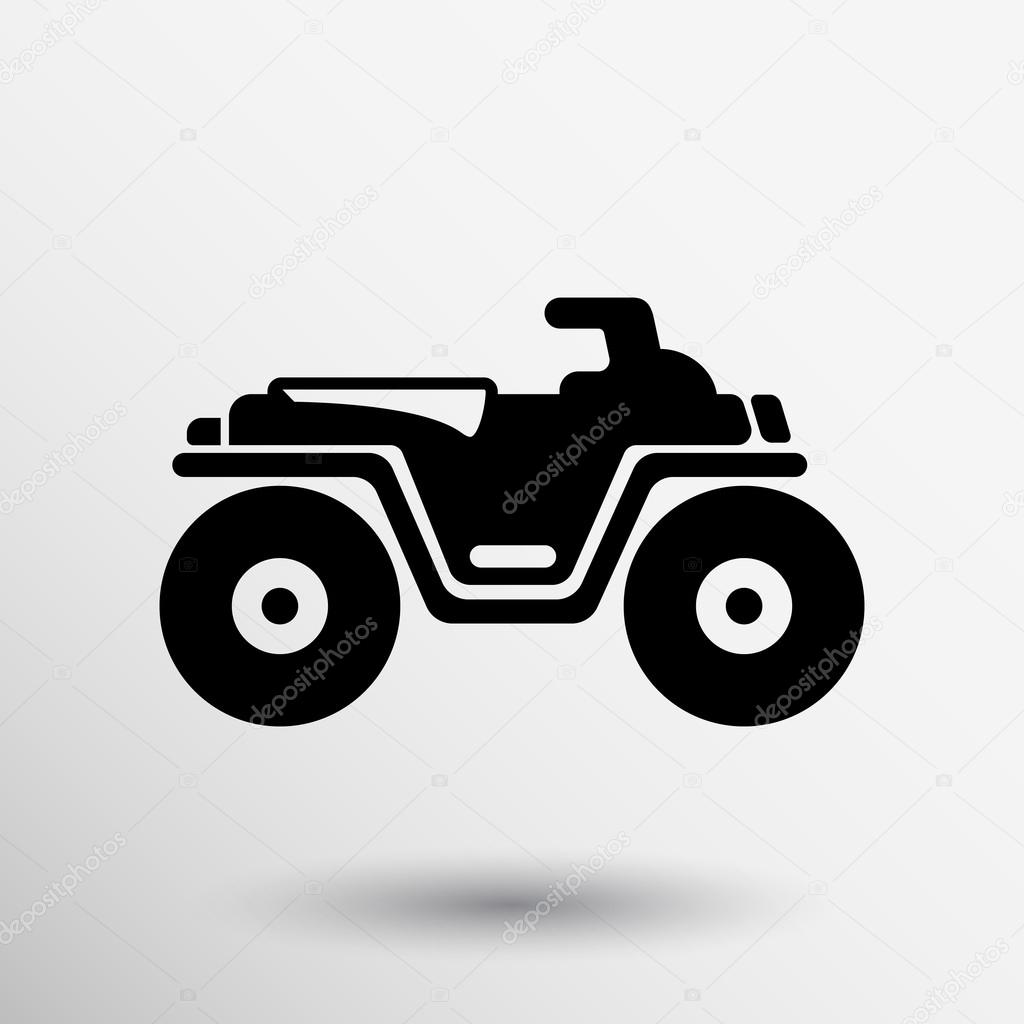 ATV front view isolated vector icon off-road motorcycles sign.