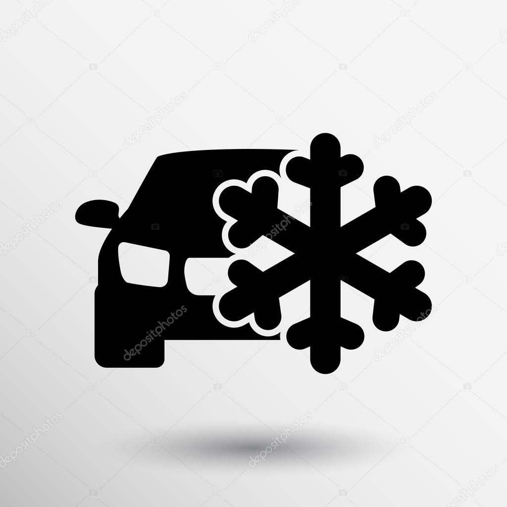 Air direction auto air conditioning snowflake icon.