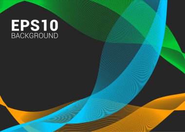 Dalga, illüstrasyon ve vektörle soyut renkli arkaplan