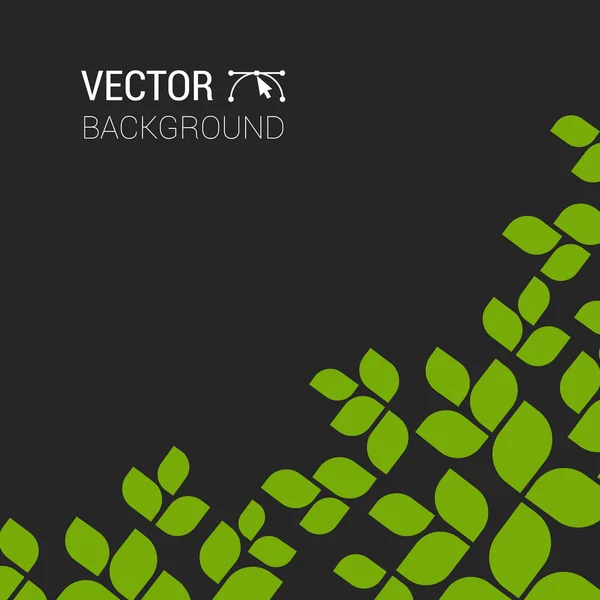 Rama con hojas verdes frescas verde planta fondo vector árbol bosque eco — Vector de stock