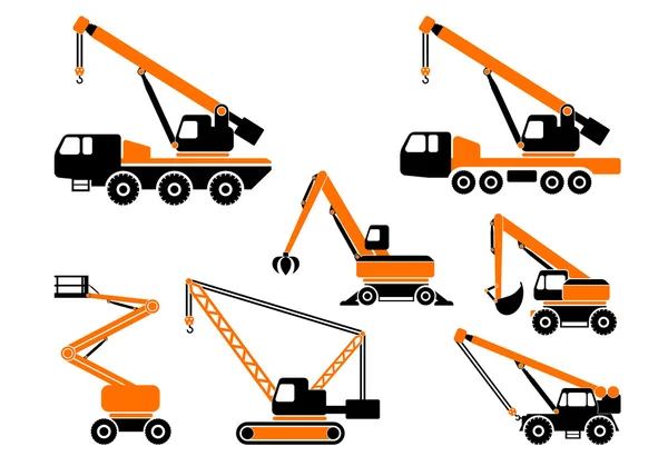 Conjunto de máquinas de construção pesada. Ilustração vetorial —  Vetores de Stock