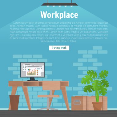 Collection stylish colors business work flow items elements, things, equipment, objects. Flat modern design concept of creative office room interior workspace, workplace. Vector illustration