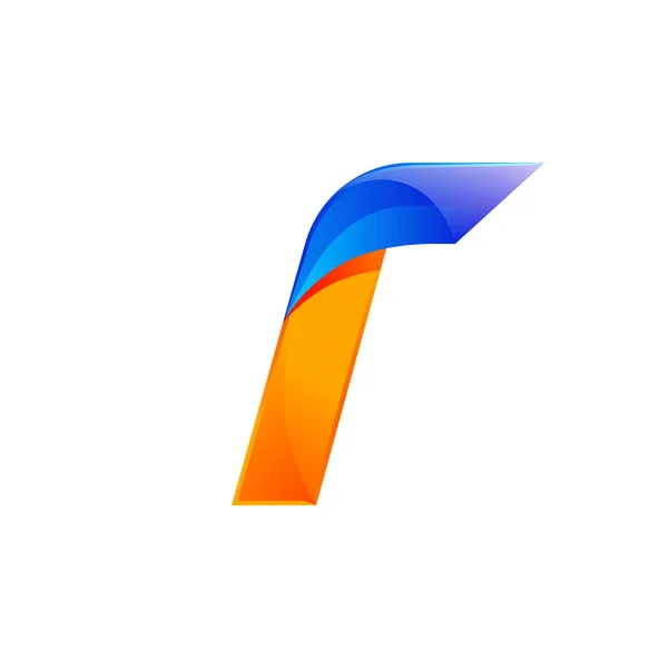 I letter blue and Orange logo design Fast speed design template elements for application — Stock Vector