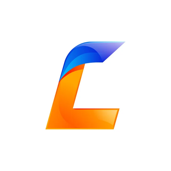 L letra azul y naranja logotipo de diseño de rápida velocidad de diseño de elementos de plantilla para la aplicación — Archivo Imágenes Vectoriales