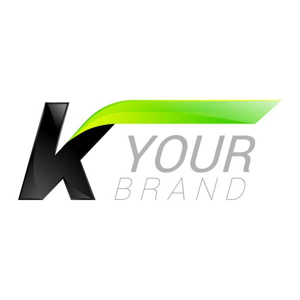 Γράμμα K μαύρο και πράσινο λογότυπο σχεδιασμό γρήγορη ταχύτητα στοιχεία πρότυπο σχεδίασης για την εφαρμογή — Διανυσματικό Αρχείο