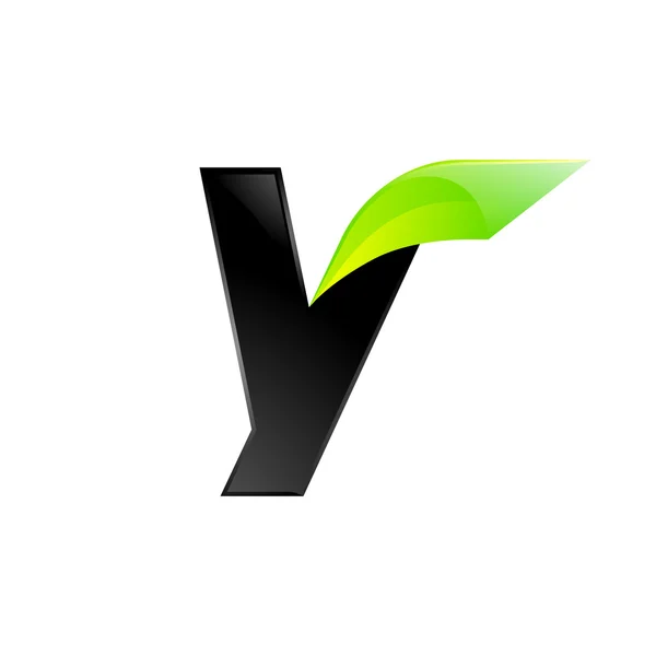 Y harfi siyah ve yeşil logo tasarım hızlı hızlı tasarım şablonu öğeleri uygulama için — Stok Vektör