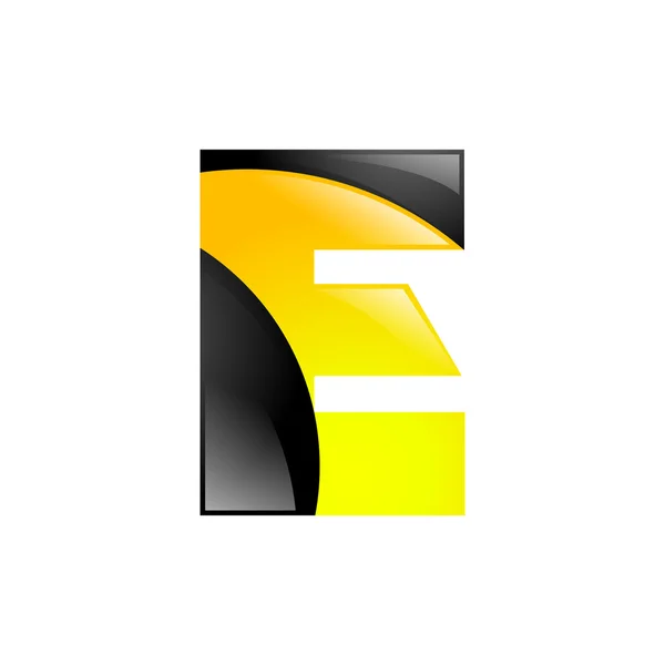 Creative yellow and black symbol letter E for your application or company design alphabet Graphics 3d letter — Stock Vector