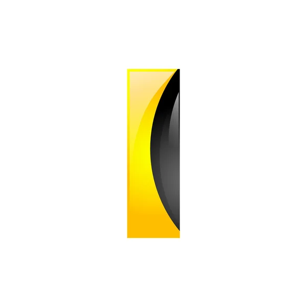 Creatieve geel en zwart symbool de letter I voor uw toepassing of bedrijf design alfabet grafische 3D-brief — Stockvector