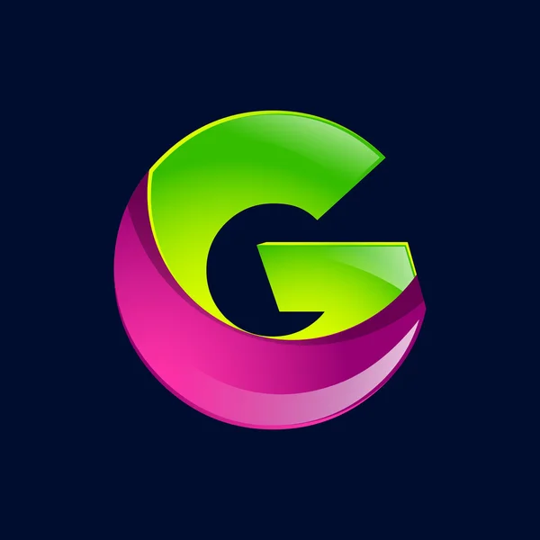 G Buchstabe grün und rosa Logo Design-Vorlagenelemente ein Symbol für die Anwendung Unternehmen — Stockvektor