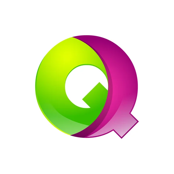 Q list zielone i różowe logo Projekt elementy szablonu ikony dla firmy aplikacyjny — Wektor stockowy