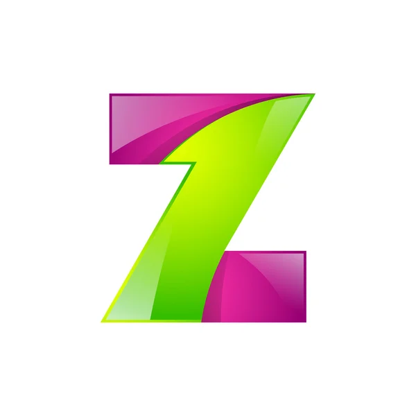 Z文字緑とピンクのロゴデザインテンプレート要素アプリケーション会社のためのアイコン — ストックベクタ