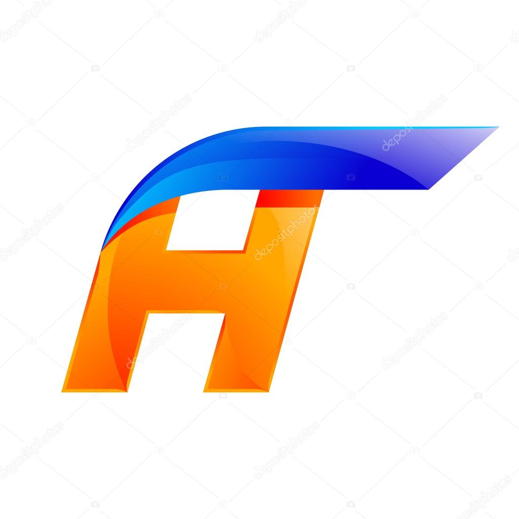 A letter blue and Orange logo design Fast speed design template elements for application.
