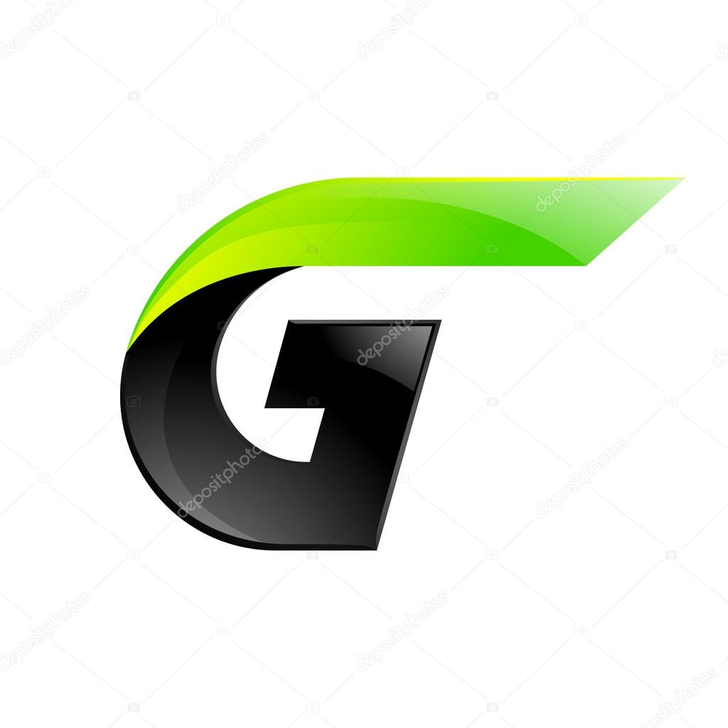 G letter black and green logo design Fast speed design template elements for application.