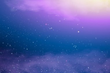 Parlak renkli kozmosun temsili. Yıldızlı soyut kozmik arkaplan.