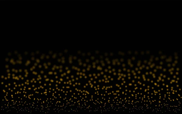 Gouden glitter achtergrond met glans licht confetti. Vector glinsterende zwarte achtergrond. Gouden glanzende textuur voor luxe decor design. — Stockvector