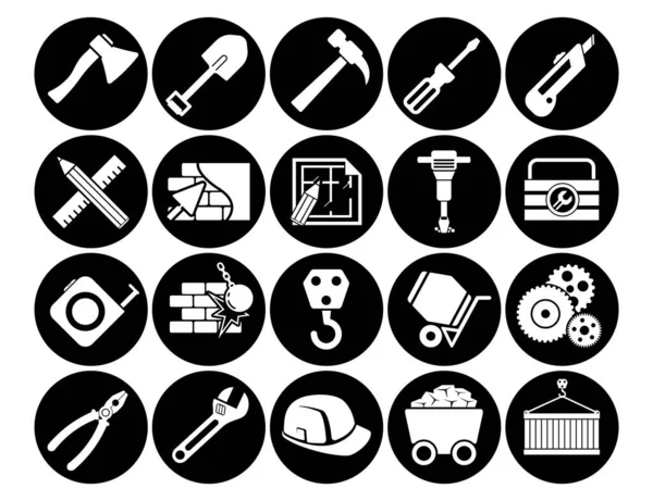 Construction Définir Des Icônes Ligne Vectorielle Avec Des Éléments Chemin — Image vectorielle