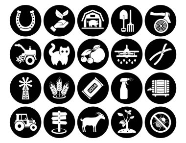 Vektör simgeleri tarım çiftliği koleksiyonunu paketler