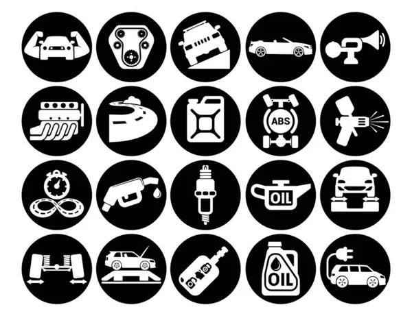 Conjunto Iconos Coche Para Diseño Web Vector Interfaz Usuario — Vector de stock