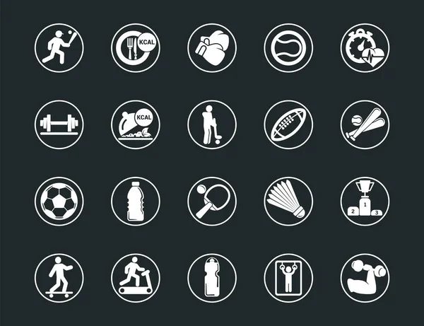 Fitness Und Sport Vektor Symbole Für Web Und Handy Alle — Stockvektor