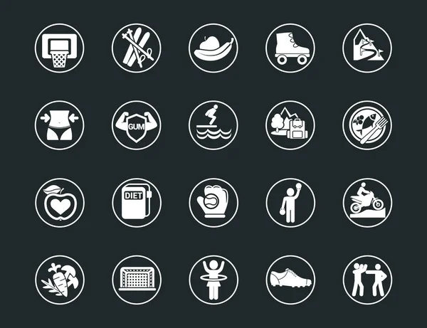 Fitness Und Sport Vektor Symbole Für Web Und Handy Alle — Stockvektor
