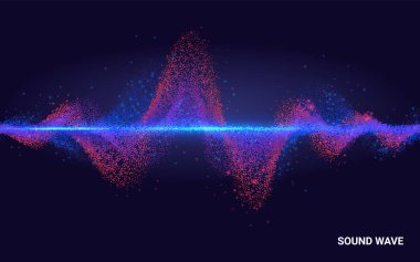 Kavram Sesi. Eşitleyici ile soyut Renkli Dalga Elementi Müzik Tasarımı. Karanlık bir arka plandaki dinamik çizgi. Büyük veri. Teknoloji Bilimi