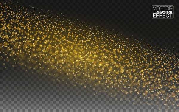 Magic Gold Glitter Wave Abstracte Achtergrond Goud Glanzende Ster Stof — Stockvector