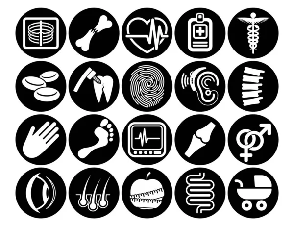 Conjunto de iconos médicos y de salud creado para móviles, web y aplicaciones — Archivo Imágenes Vectoriales