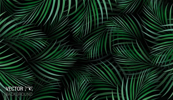 Přírodní Realistické Tropické Palmy Listy Džungle List Vektor Květinový Vzor — Stockový vektor