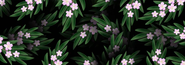 Реалістичний Рожевий Квітковий Зелений Фон Листя Цвітіння Вишневої Екзотичної Текстури — стоковий вектор