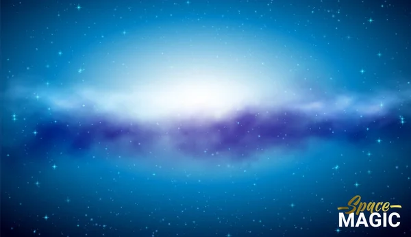 Weltraum Und Milchstraße Abstrakter Hintergrund Mit Nachthimmel Und Sternen Vektorillustration — Stockvektor