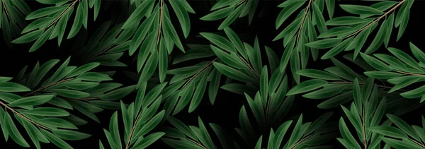 Роскошная Природа Зеленая Цветочные Листья Фон Векторной Иллюстрации Баннера — стоковый вектор