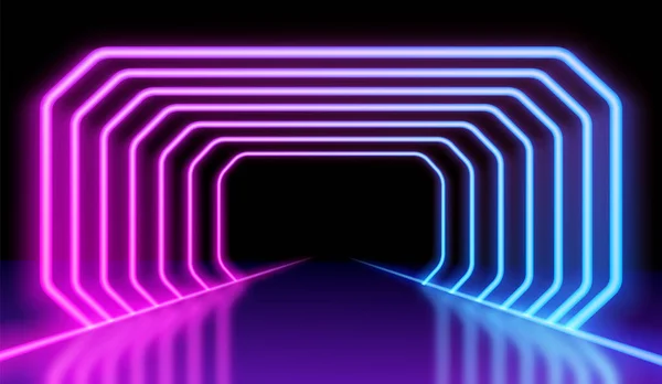 Fundo Futurista Abstrato Com Efeito Luz Túnel Ilusão Óptica Corredor Gráficos De Vetores