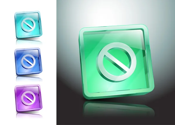 Firmar no stop ban icono de advertencia — Vector de stock